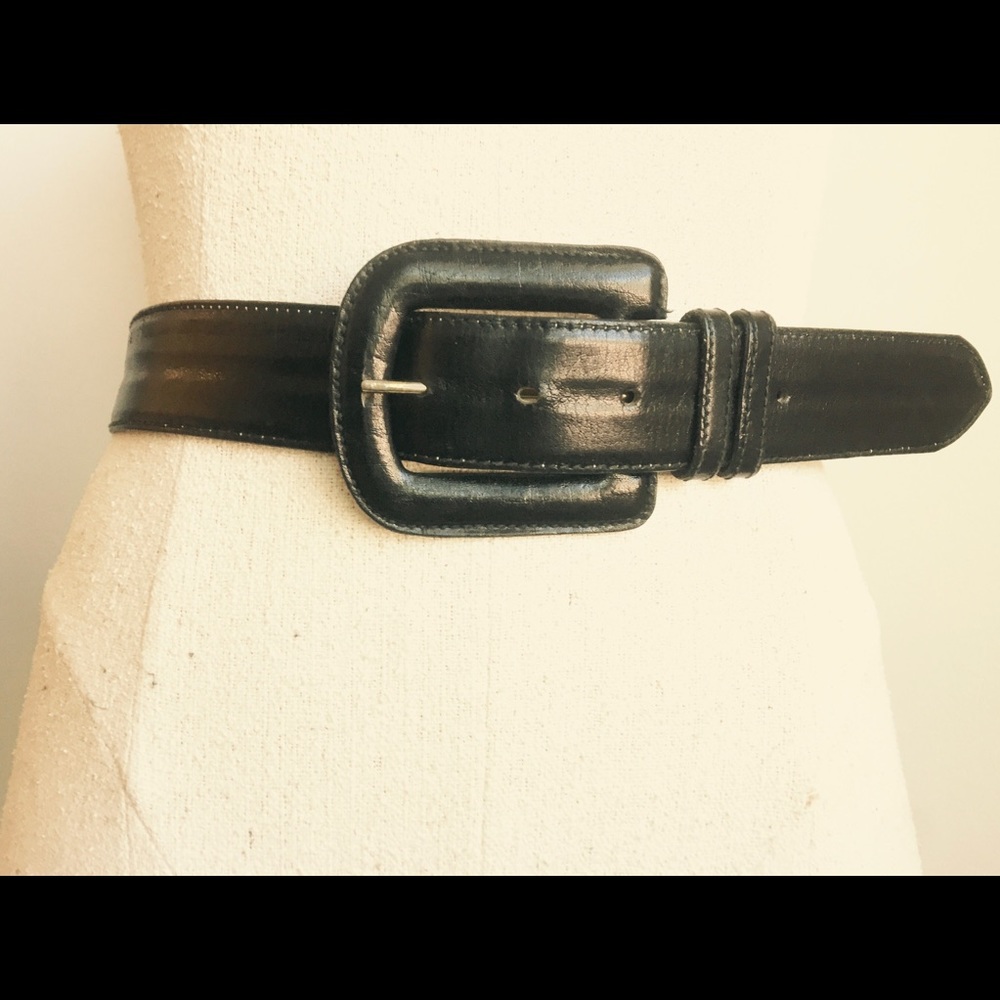 LINDA ALLARD ELLEN TRACY S BELT BUFFALO CALF 1.5” - Picture 4 of 5